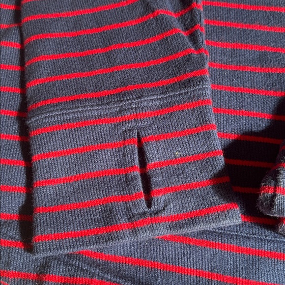 Women’s Striped Sweatshirt- Navy and Red - Picture 3 of 5